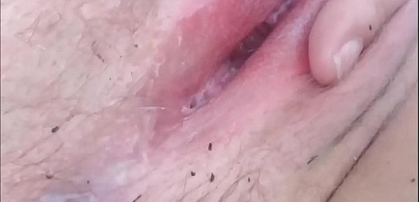  Stunning Milf Masturbating Outdoors - Closeup